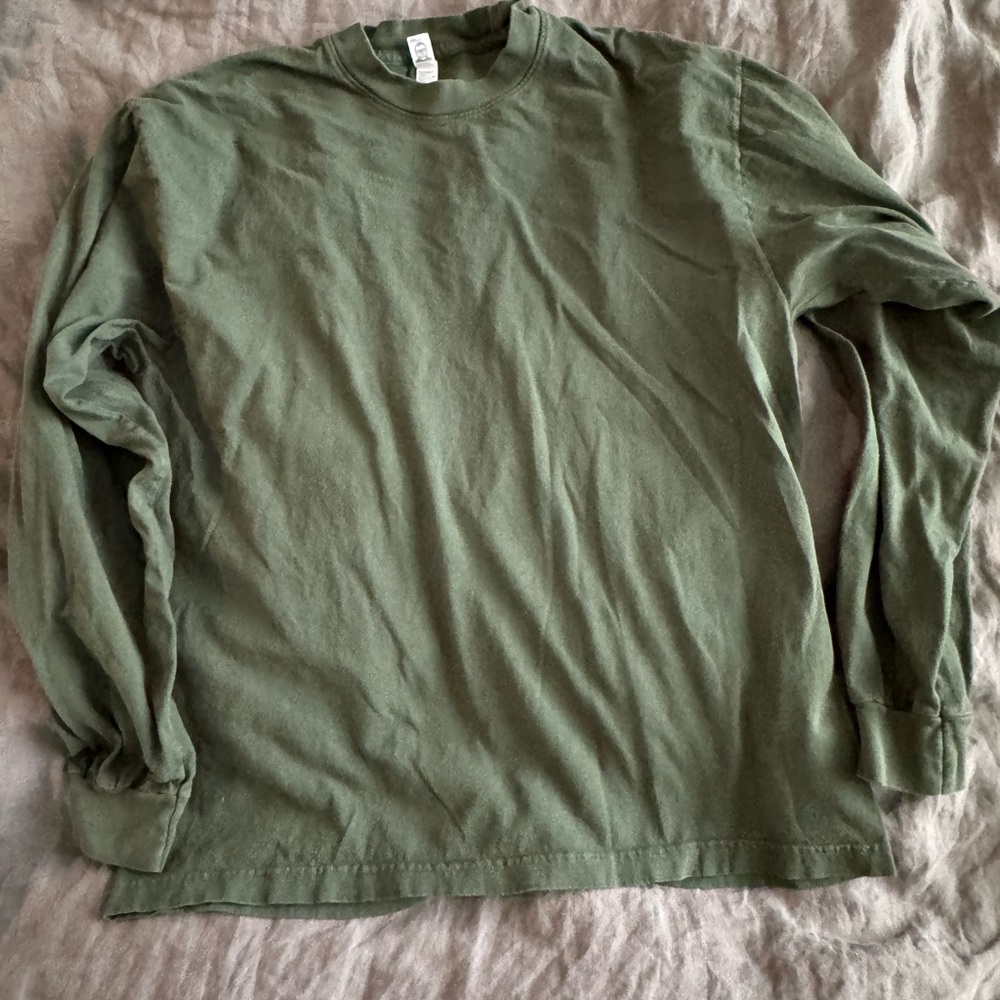 6.5OZ LONG SLEEVE GARMENT DYE CREW NECK T-SHIRT - L